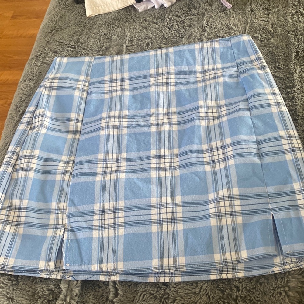 Shein Plaid zip up skirt